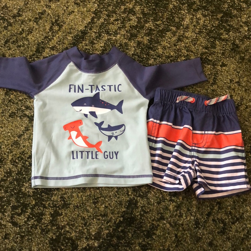 Carter’s two piece rash guard bathing suit 3 month